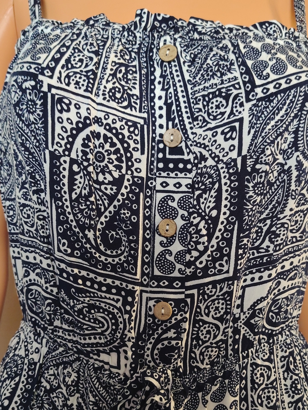 Asuwish Women's Paisley Print Wide-Leg Jumpsuit.Size L - Picture 4 of 14